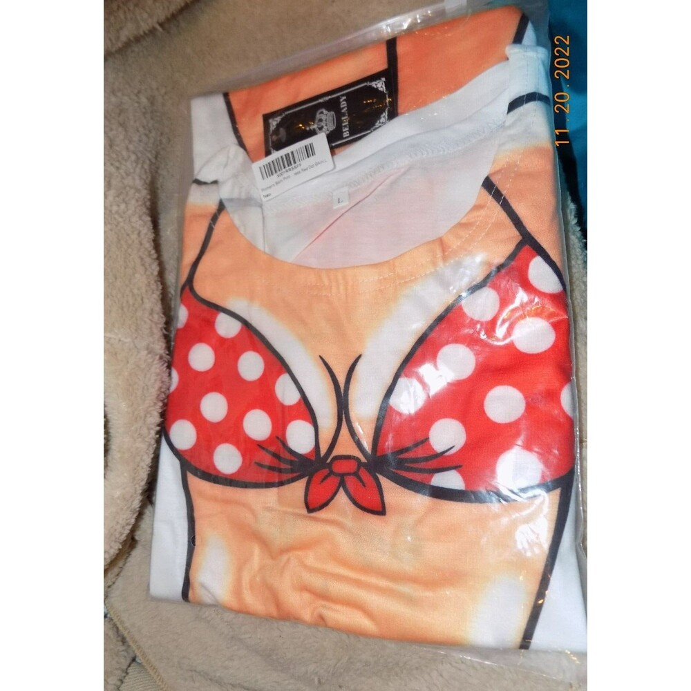 New Belady women bikini t-shirt cover up size Large